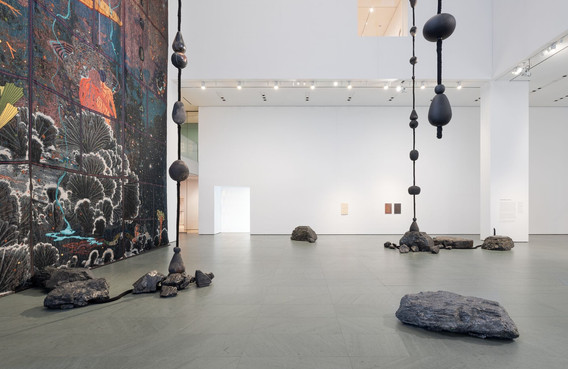 Installation view of the exhibition Otobong Nkanga: Cadence, October 10, 2024 - June 8, 2025. The Museum of Modern Art, New York. Photo: Emile Askey. Digital Image © 2024 The Museum of Modern Art, New York