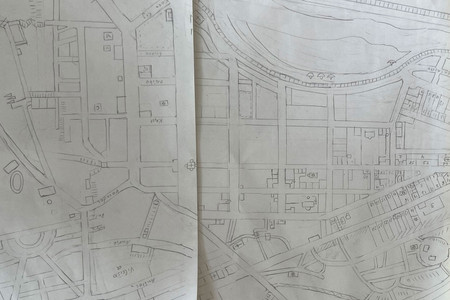 Kaunas, Lithuania, circa 1940. (From an unfinished map by Marija Oniščik, 2022)