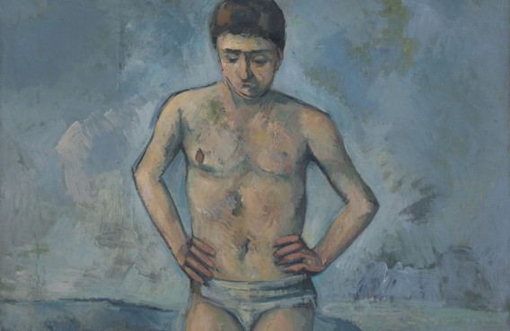Paul Cézanne. The Bather. c. 1885. Oil on canvas, 50 x 38 1/8&#34; (127 x 96.8 cm). Lillie P. Bliss Collection
