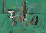 Pablo Picasso. Green Still Life. Avignon, summer 1914. Oil on canvas. The Museum of Modern Art, New York. Lillie P. Bliss Collection. © 2024 Estate of Pablo Picasso/Artists Rights Society (ARS), New York