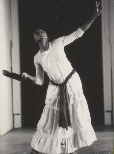 Contact sheet documenting Blondell Cummings and John Bernd performing at the P.S. 1 exhibition Spring Dance Series (1982): Paranarrative Dance Festival. May 8–16, 1982. MoMA PS1 Archives, II.A.371. The Museum of Modern Art Archives, New York. INPS1.346.1. Photo: Paula Court