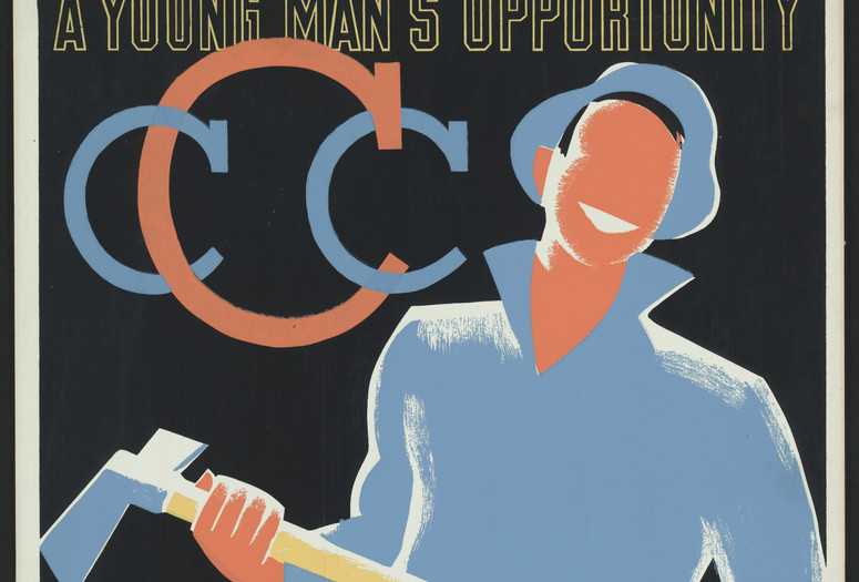 Civilian Conservation Corps poster promoting work opportunities in Illinois. Library of Congress, Washington, DC