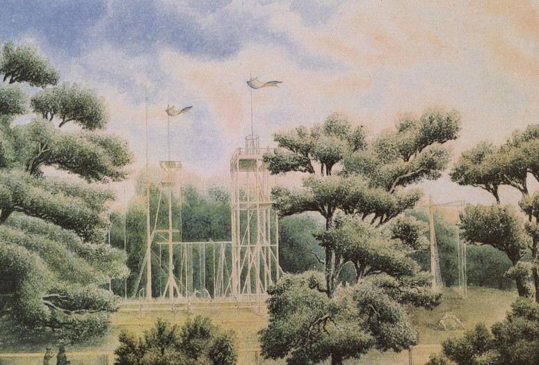 Turnplatz, Hasenheide, Berlin. Friedrich Ludwig Jahn. 1818