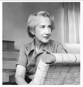 Unidentified Photographer. Portrait of Clara Porset with a butaque, c. 1955. Archivo Clara Porset. Centro de Investigaciones de Diseño Industrial, Facultad de Arquitectura, UNAM