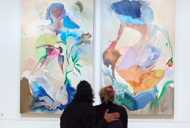 Suzanne Jackson. Wind and Water. 1975. Acrylic paint and pencil on canvas, two panels. The Museum of Modern Art, New York. Acquired through the generosity of The Modern Women’s Fund, Alice and Tom Tisch, Anne and Joel Ehrenkranz, Marie-Josée and Henry R. Kravis, Michael S. Ovitz, Ronnie F. Heyman, and Pamela J. Joyner and Alfred J. Giuffrida. © 2025 Suzanne Jackson. Courtesy of the Artist and Ortuzar Projects, New York. Photo: Alycia Kravitz