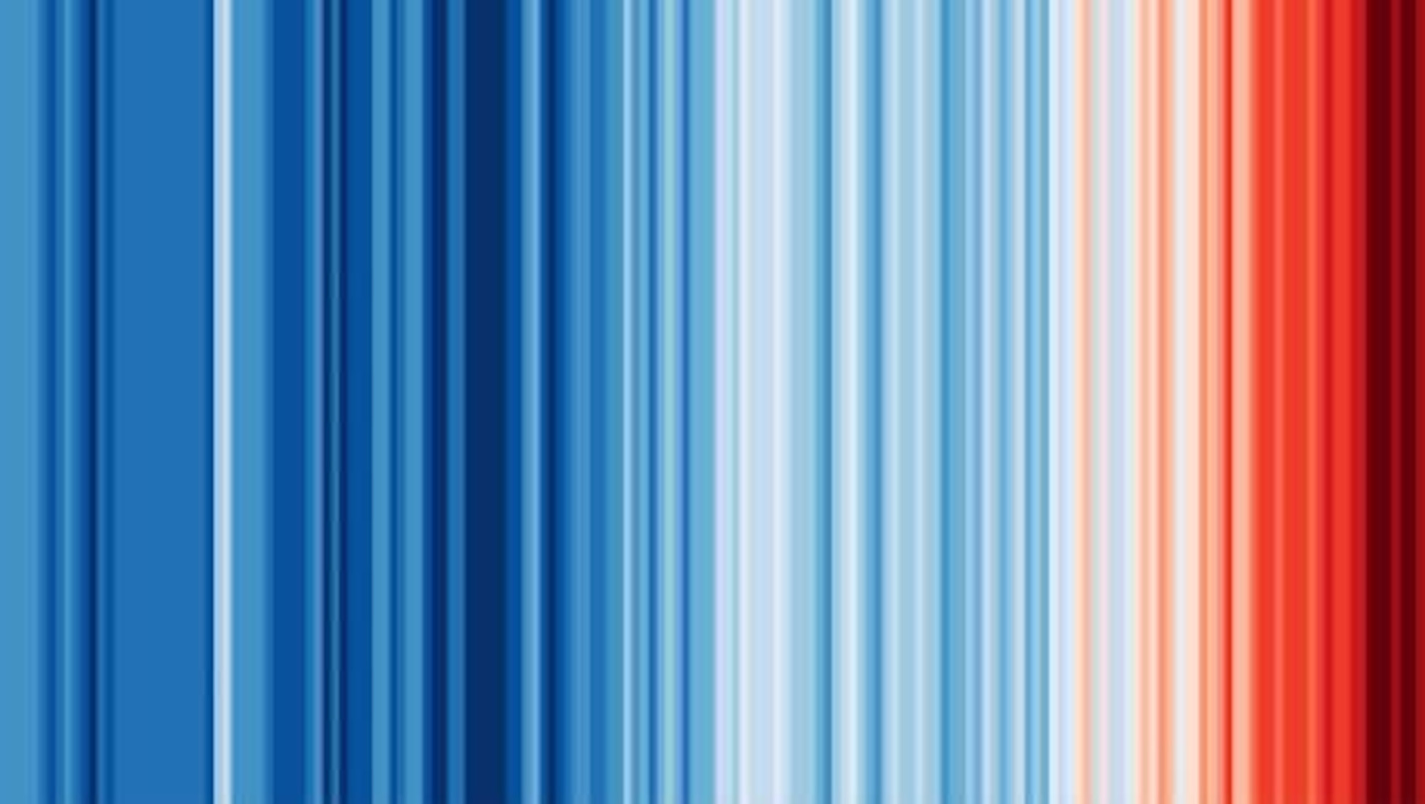Ed Hawkins. Warming Stripes, 1850-2023. 2018–ongoing