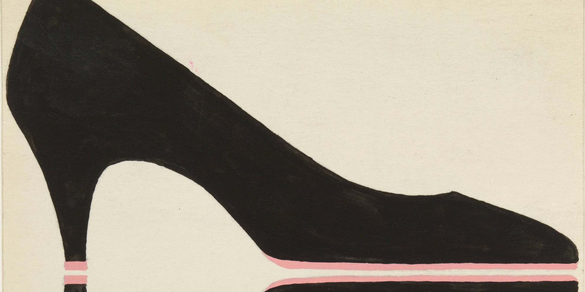 Jo Baer. Glass Slippers. 1960. Gouache and pencil on paper (recto); pencil on paper (verso), 4 3/4 × 4 1/2" (12.1 × 11.4 cm). The Museum of Modern Art, New York. The Judith Rothschild Foundation Contemporary Drawings Collection Gift (purchase, and gift, in part, of The Eileen and Michael Cohen Collection). © 2025 Jo Baer