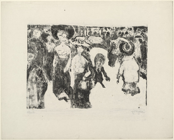 Ernst Ludwig Kirchner. Streetlife in Dresden (Strassenleben in Dresden). 1908. Lithograph