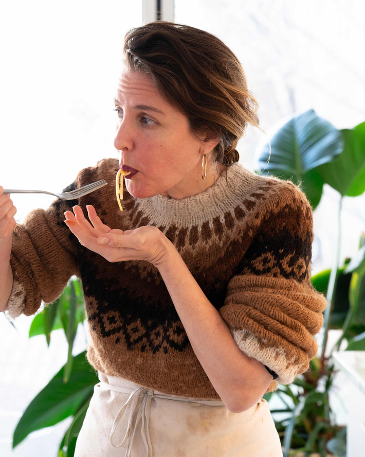 Mina Stone in her Brooklyn test kitchen