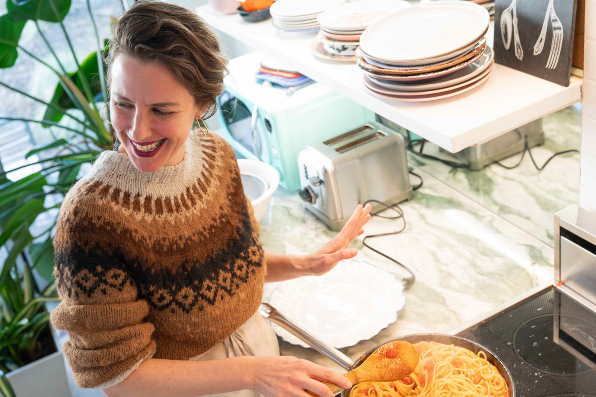 Mina Stone in her Brooklyn test kitchen