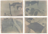 Image: Diana Guerra. Hotel Room 2000. 2024. Anthotypes made with purple corn on watercolor paper. Courtesy the artist