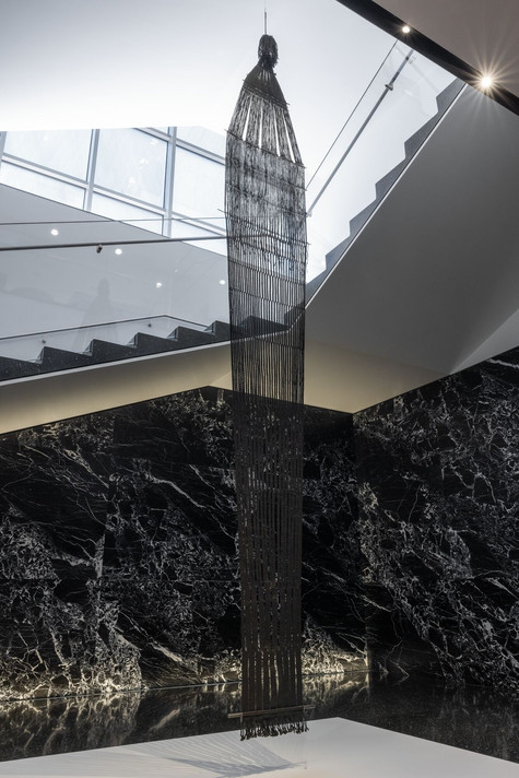 Lenore Tawney. Dark River. 1962. Linen and wood