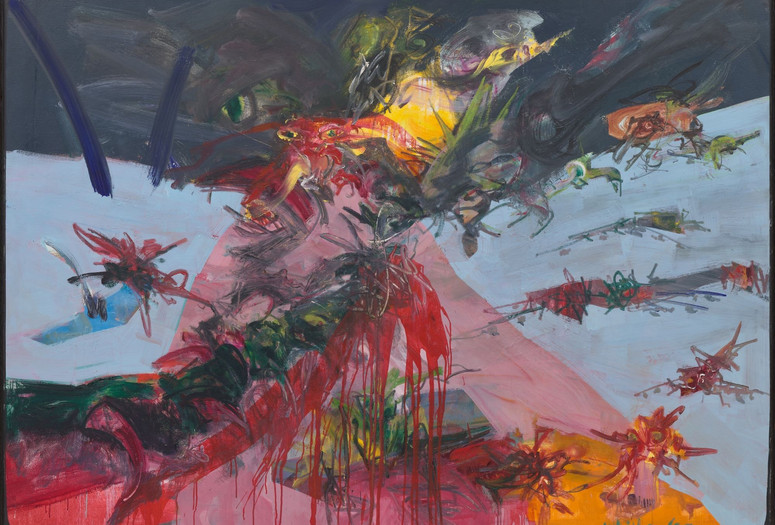 Jack Whitten. NY Battle Ground. 1967. Oil on canvas, 60 × 83 7/8″ (152.4 × 213 cm). The Museum of Modern Art, New York. Purchase and gift of Sandra and Tony Tamer, Agnes Gund, Marlene Hess and James D. Zirin, and Pamela J. Joyner and Alfred J. Giuffrida.