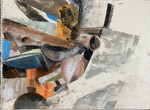 Andrew Bencsko. Lunar Panels. 2021. Compressed charcoal and soft pastel on paper, 18 x 24" (45.7 x 60.9 cm). Courtesy of the artist.