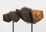 Jack Whitten. The Afro American Thunderbolt. 1983/1984. Black mulberry wood with copper plate and nails. © Jack Whitten Estate. Courtesy the Estate and Hauser &amp; Wirth. Photo: Genevieve Hanson