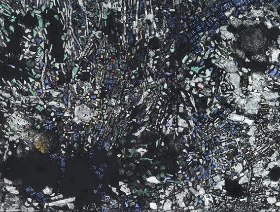 Jack Whitten. Atopolis: For Édouard Glissant (detail). 2014. Acrylic on canvas, eight panels