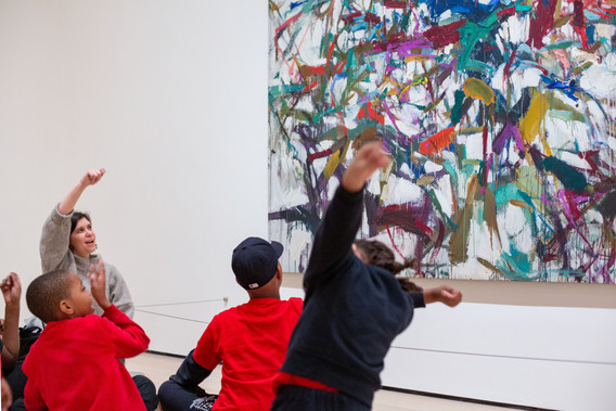Sarah Dinkelacker teaching in MoMA’s galleries