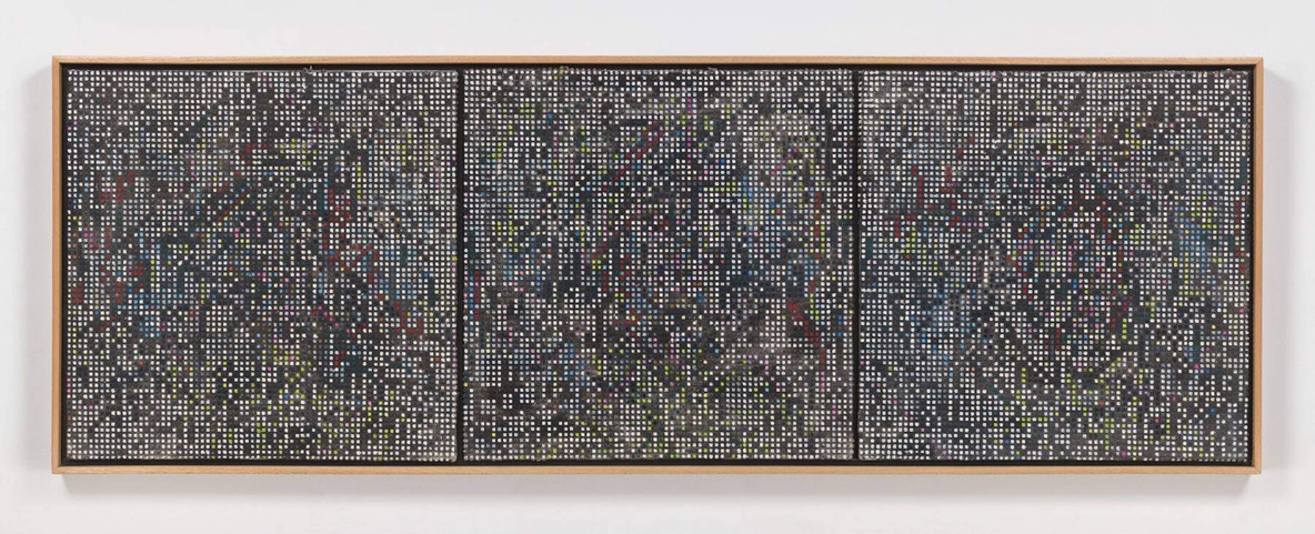 Jack Whitten. Norman Lewis Triptych I. 1985. Acrylic and oil on canvas
