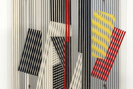 Jesús Rafael Soto. Double Transparency. 1956. Oil on plexiglass and wood with metal rods and bolts, 21 5/8 × 21 5/8 × 12 5/8&#34; (55 × 55 × 32 cm). Gift of Patricia Phelps de Cisneros through the Latin American and Caribbean Fund in honor of Ana Teresa Arismendi