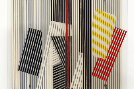 Jesús Rafael Soto. Double Transparency. 1956. Oil on plexiglass and wood with metal rods and bolts, 21 5/8 × 21 5/8 × 12 5/8&#34; (55 × 55 × 32 cm). Gift of Patricia Phelps de Cisneros through the Latin American and Caribbean Fund in honor of Ana Teresa Arismendi