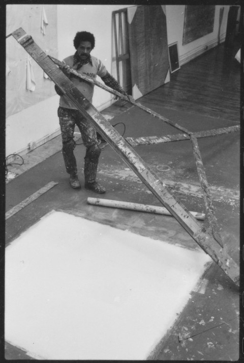 Jack Whitten in his studio at 40 Crosby Street, New York, c. 1977
