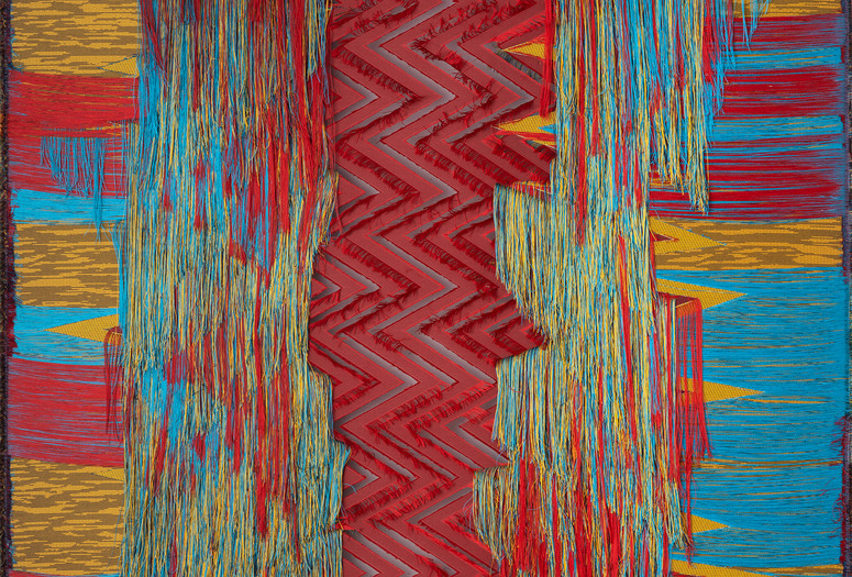 Liz Collins. Heartbeat. 2019. Silk and linen textile, Jacquard woven and cut. Museum of Art Rhode Island School of Design, Providence. © Liz Collins