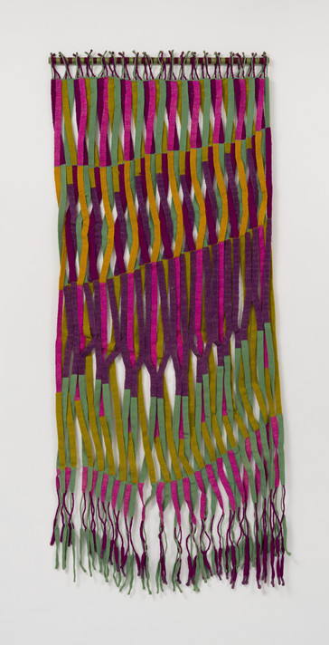 Olga de Amaral. Cintas entrelazadas (Interlaced ribbons). c. 1969. Wool and cotton