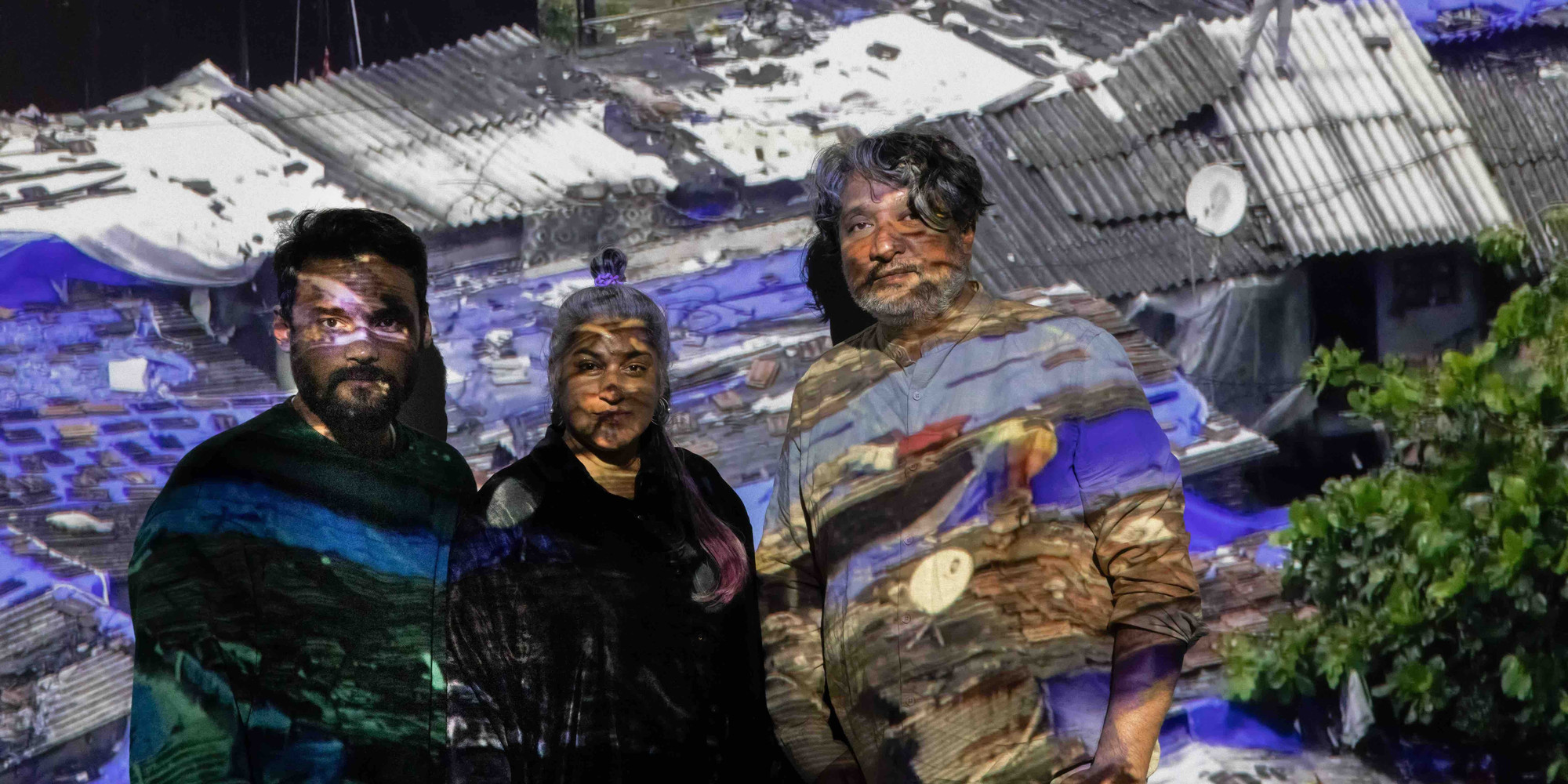 Rohan Chavan, Shaina Anand, and Ashok Sukumaran at the exhibition Video After Video: The Critical Media of CAMP, 2025. Photo: Jonathan Dorado