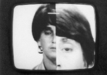 VALIE EXPORT. Still from Space Seeing - Space Hearing. 1973-74. Video (black and white, sound), 6:19 min. Image courtesy Electronic Arts Intermix (EAI), New York