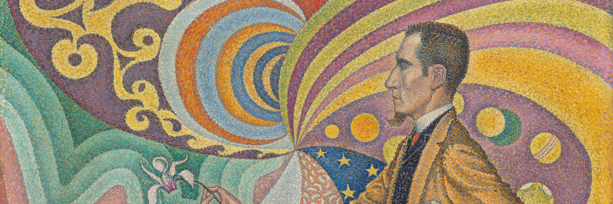 Paul Signac, Opus 217. Against the Enamel of a Background Rhythmic with Beats and Angles, Tones, and Tints, Portrait of M. Félix Fénéon in 1890, 1890, Oil on canvas. 29 x 36 1/2&#34; (73.5 x 92.5 cm), The Museum of Modern Art, New York, Gift of Mr. and Mrs. David Rockefeller