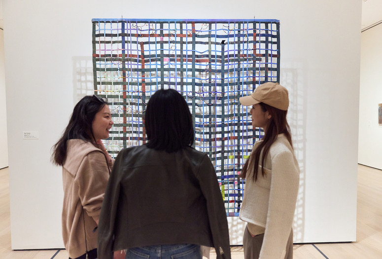 Image: Installation view of Woven Histories: Textiles and Modern Abstraction. The Museum of Modern Art, New York, April 20–September 13, 2025. Photo: Alycia Kravitz