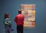 Gunta Stölzl. Weaving (detail). c. 1928. Wool. The Museum of Modern Art, New York. Gift of Ted Chung and Committee on Architecture and Design Funds. © 2025 Artists Rights Society (ARS), New York/VG Bild-Kunst, Bonn. Photo: Alycia Kravitz