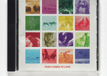 Stephen Prina. PUSH COMES TO LOVE. 1999. Album cover. Design: Barbara Bloom. Publisher: Drag City, Chicago, IL. © 2025 Stephen Prina. Courtesy of the artist and Petzel, New York