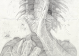 Kenturah Davis. Contending with Contingency I (detail). 2021. Carbon pencil, pencil, and blind debossing on nine sheets of paper, 132 × 81" (335.3 × 205.7 cm). Printer: [debossing] The Lowercase Printshop, Occidental College, Los Angeles, CA. The Museum of Modern Art, New York. Gift of Pamela and David Hornik
