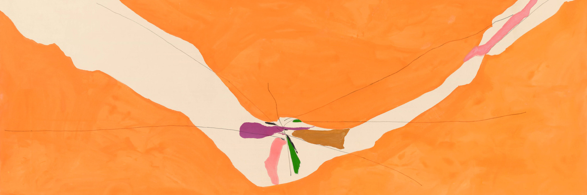 Helen Frankenthaler. Chairman of the Board. 1971. Acrylic and felt-tip pen on canvas, 6&#39; 10 1/16&#34; × 16&#39; 2 5/16&#34; (208.4 × 493.6 cm). The Museum of Modern Art, New York. Nina and Gordon Bunshaft Bequest. © 2025 Helen Frankenthaler/Artists Rights Society (ARS), New York
