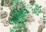 Ruth Asawa. Spring. 1965. Lithograph. The Museum of Modern Art, New York. Gift of Kleiner, Bell &amp; Co. © Estate of Ruth Asawa. Image description: black and grassy green, watery ink splats and splashes across a horizontally oriented, cream-colored paper