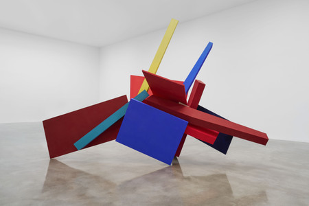 Joel Shapiro. ARK. 2020/2023–24. Wood and casein, 11' 11" × 18' 8" × 8' 8 1/2" (363.2 cm × 569 cm × 265.4 cm). The Museum of Modern Art, New York. Promised gift of Michael Ovitz and Tamara Mellon in honor of Glenn D. Lowry and Joel Shapiro. © 2025 Joel Shapiro/Artists Rights Society (ARS), New York. Photo: Jonathan Nesteruk, courtesy Pace Gallery