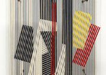 Jesús Rafael Soto. Double Transparency. 1956. Oil on plexiglass and wood with metal rods and bolts. The Museum of Modern Art, New York. Gift of Patricia Phelps de Cisneros through the Latin American and Caribbean Fund in honor of Ana Teresa Arismendi. ©️ 2024/Artists Rights Society (ARS), New York/ADAGP, Paris