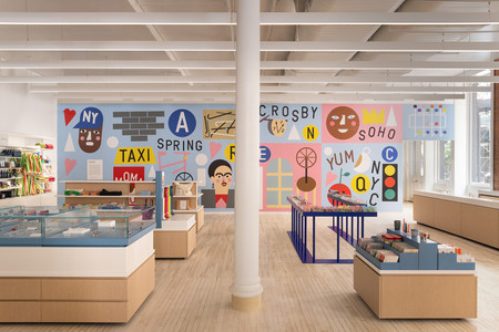 Nina Chanel Abney. LOVE NYC. 2025. Mural. Installation view, MoMA Design Store Soho, 2025. Photo: Eric Petschek. Digital image © 2025 The Museum of Modern Art, New York