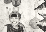 Ruth Asawa wearing a looped-wire crown amongst other sculptures, 1958. Photo © Estate of Paul Hassel. Artwork © 2026 Ruth Asawa Lanier, Inc., Courtesy David Zwirner