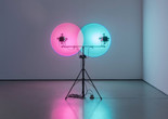 Installation view, Limits of Control, The Museum of Modern Art, New York, March 3, 2023–July 28, 2024. Photographed in March 2023. Digital Image © 2026 The Museum of Modern Art, New York. Photo: Emile Askey. Shown: Amalia Pica. Venn Diagrams (Under the Spotlight). 2011. Spotlights and motion sensor, dimensions variable. The Museum of Modern Art, New York. Gift of Patricia Phelps de Cisneros through the Latin American and Caribbean Fund in honor of Stuart Comer