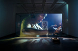 Christopher Kulendran Thomas. Being Human. 2019. High-definition video (color, sound; 24 min.) projected on glass, with three paintings and three sculptures: Untitled II, Untitled V, and Untitled VI (2018) by Upali Ananda, and Untitled II and Untitled V (2018) by Kingsley Gunatillake (all purchased by the artist from Saskia Fernando Gallery, Colombo); and Untitled X after Kingsley Gunatillake (2019) by Christopher Kulendran Thomas. In collaboration with Annika Kuhlmann. The Museum of Modern Art, New York. Acquired through the generosity of Charles Asprey and Markus Hannebauer, 2021. © Christopher Kuelndran Thomas