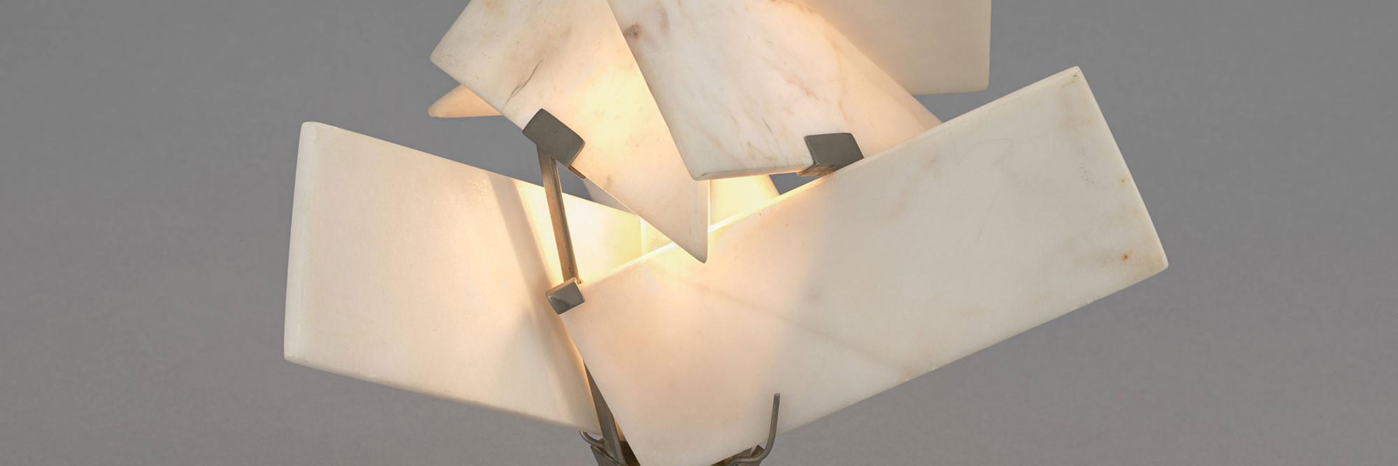 Pierre Chareau. Fleur lamp (model LP166). c. 1924. Brass and alabaster, 9 × 10" (22.9 × 25.4 cm). The Museum of Modern Art, New York. Gift of the George R. Kravis II Collection