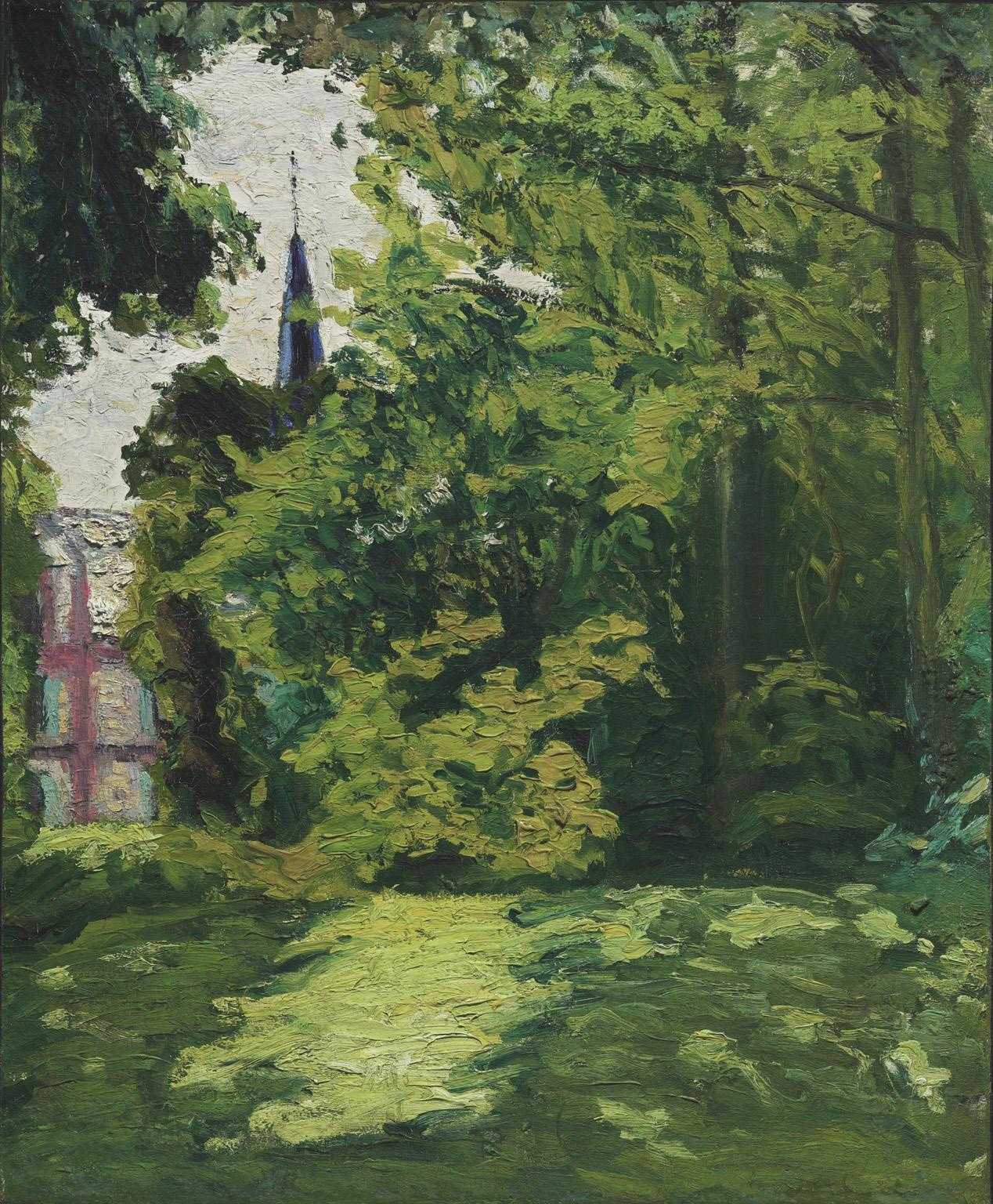 Marcel Duchamp. *Garden and Chapel at Blainville*. 1902. Oil on canvas, 24 × 19 11/16" (61 × 50 cm). Philadelphia Museum of Art: Bequest of Frank Brookes Hubachek, Jr., 2011
