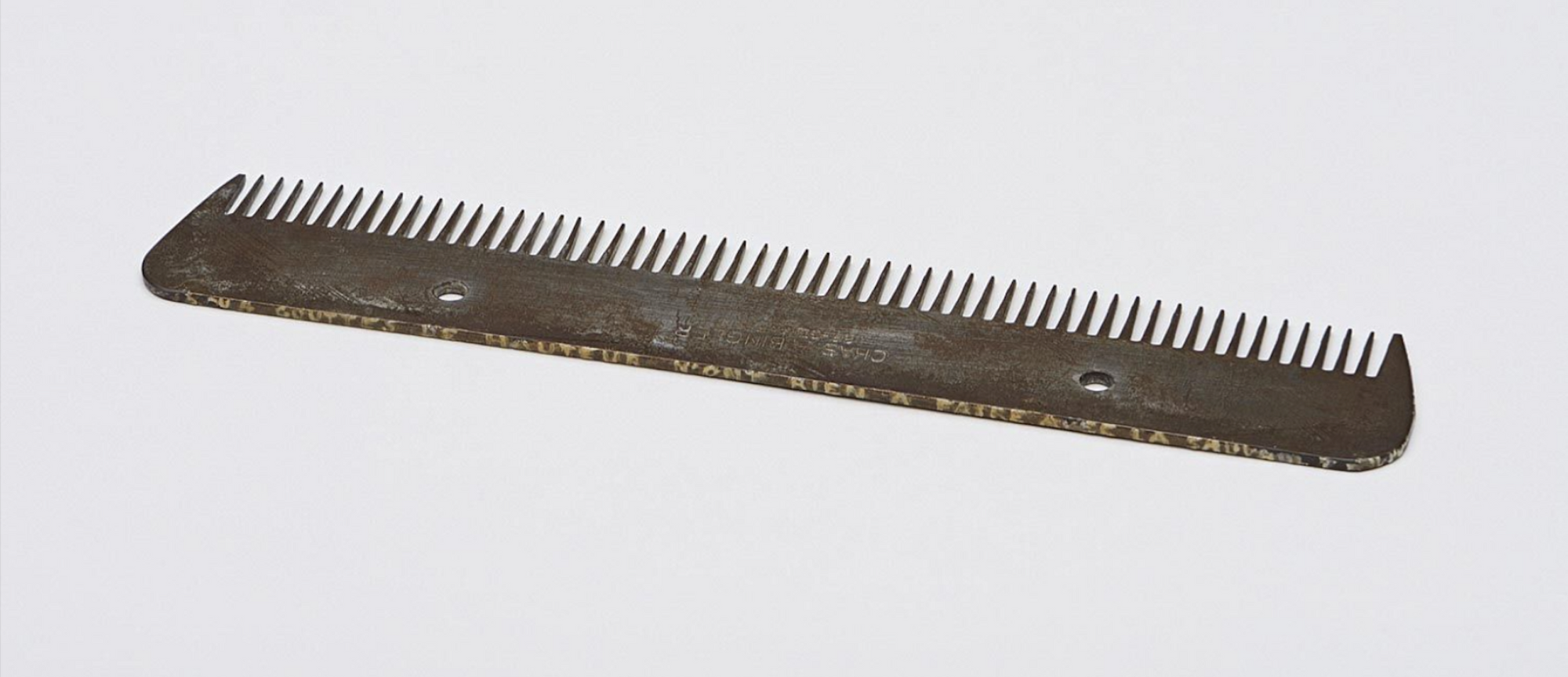 Marcel Duchamp. *Comb.* 1916. Steel, 6 1/2 × 1 1/4 × 1/16" (16.5 × 3.2 × 0.2 cm). Philadelphia Museum of Art: The Louise and Walter Arensberg Collection, 1950