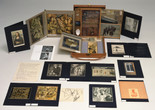 Marcel Duchamp. Box in a Valise (From or by Marcel Duchamp or Rrose Sélavy). 1935–41. Leather valise containing miniature replicas, photographs, color reproductions of works by Duchamp, and one "original" drawing [Large Glass, collotype on celluloid, 7 1/2 x 9 1/2" (19 x 23.5 cm)], 16 x 15 x 4" (40.7 x 38.1 x 10.2 cm). The Museum of Modern Art, New York. James Thrall Soby Fund