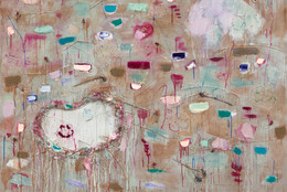 Joan Snyder. My August. 2023. Oil and acrylic paint, papier-mâché, straw, flower stems, rosebuds, ink, and paper on linen, 52 × 72" (132.1 × 182.9 cm). The Museum of Modern Art, New York. Gift of Agnes Gund in honor of Anne Umland