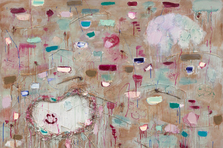 Joan Snyder. My August. 2023. Oil and acrylic paint, papier-mâché, straw, flower stems, rosebuds, ink, and paper on linen, 52 × 72" (132.1 × 182.9 cm). The Museum of Modern Art, New York. Gift of Agnes Gund in honor of Anne Umland