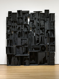 Louise Nevelson. Sky Cathedral. 1958. Painted wood, 11' 3 1/2" x 10' 1/4" x 18" (343.9 x 305.4 x 45.7 cm). Gift of Mr. and Mrs. Ben Mildwoff. © 2026 Estate of Louise Nevelson / Artists Rights Society (ARS), New York