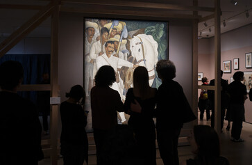 Diego Rivera. Agrarian Leader Zapata. 1931. Fresco on reinforced cement in galvanized-steel framework. Abby Aldrich Rockefeller Fund. © 2026 Banco de México Diego Rivera Frida Kahlo Museums Trust, Mexico, D.F./Artists Rights Society (ARS), New York. Photo: Alycia Kravitz